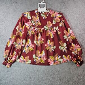 NEW -‎ Crosby by Mollie Burch Top Blouse Women XXS Colorful Floral Print